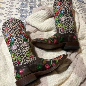 Macie Bean leopard-floral women’s cowboy/cowgirl boots